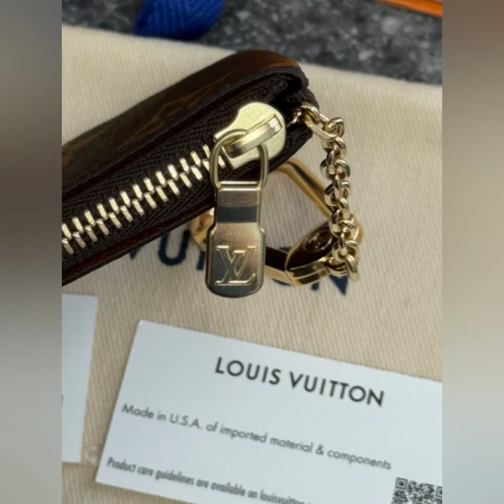 Louis Vuitton Monogram Zip Coin Pouch - Brown with Gold Hardware